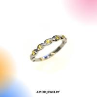 ราคา แหวนแถวเงินแท้ 925 ฝังพลอยบุษราคัม(Yellow Sapphire) พลอยบุษโทนสีเหลือง (29855789431)