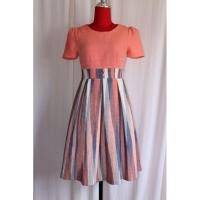 ราคา ชุดเดรสผ้าฝ้ายทอมือแขนสั้น ลายน้ำไหลคาดเอว ดีเทลสวย ผ้าย้อมคราม งานพรีเมี่ยม (3951186373)