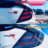 ราคา ไฟท้าย LED HONDA CIVIC Hatchback FK7 FK8 2016-2021 แก้วใส+ไฟท้ายแดง lampu (41364474564)