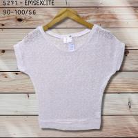 ราคา Putih 5271 EMSEXCITE เสื้อผ้านําเข้าสีขาว SHORT SLEEVED BLOUSE TOP (23120033229)