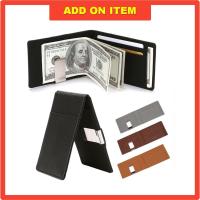 ราคา ADD ON Custom Name Mens Slim Money Clip Wallet RFID Blocking Bifold Credit Card Holder for Gift Box [24hour Ship] (57551264669)