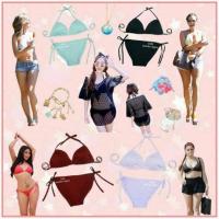 ราคา บิกินี่ bikini + เสื้อคลุม อก 40-52 เสื้อผ้าคนอ้วน สาวอวบ สาวอ้วน ไซส์ใหญ่ bigsize plussize (238268878)