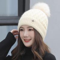 ราคา สินค้าพร้อมส่งทุกวันจากไทย หมวกกันหนาว หมวกไหมพรมผสมวูล จุกเฟอร์ บุขน ทรงบีนนี่ ผู้หญิง สไตล์เกาหลี (18459846460)