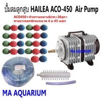 ราคา HAILEA Air Pump ACO-450 รวม หัวทรายหยาบ6cm=26ลูก+สายยางอ๊อกซิเจน 4มิล 45เมตร ปั้มลม ปั้มลมลูกสูบ ปั๊มออกซิเจน แรงลมดีมาก (19457487435)