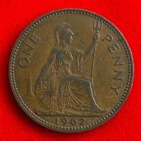 ราคา เหรียญอังกฤษ United Kingdom 1 penny ปี 1962 เหรียญ​ต่างประเทศ (26464828973)