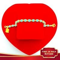ราคา สร้อยข้อมือ ลงยา สีฟ้า ห้อยหัวใจ น้ำหนัก 2บาท มีขนาดความยาวให้เลือก งานเคลือบแก้ว เศษทองเยาวราช (4696471167)