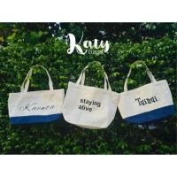 ราคา กระเป๋าแคนวาสปักชื่อ Personalized Tote Bags กระเป๋า Tote ผ้าแคนวาส ปักชื่อ (6331921641)
