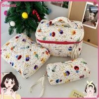 ราคา กระเป๋าเครื่องสําอาง ORIENTTK, Quilting Cotton Cartoon Makeup Bag, Multifunctional Large Capacity Sesames Street Stationery Bag Travel (56854386511)