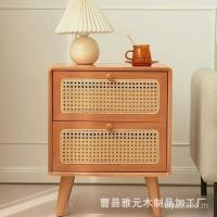 ราคา ผู้มีอิทธิพล ขนาดเล็กห้องนอนนอร์ดิกไม้เนื้อแข็งโต๊ะข้างเตียงโต๊ะข้างเตียงหวายสไตล์ญี่ปุ่นโต๊ะด้านข้างล็อกเกอร์ตู้แสงหรูหราข้างเตียง ฟิมิ (53753346268)