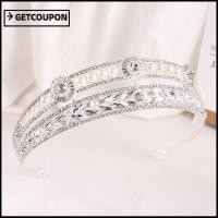 ราคา มงกุฎเจ้าสาวทำจากโลหะผสมและประดับไข่มุก สำหรับงานแต่งงานในสไตล์บารอกพร้อมคริสตัล Swarovski อุปกรณ์เสริมผมสำหรับโอกาสพิเศษ (47003864839)