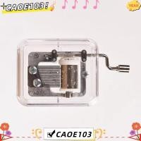 ราคา CAOE กล่องดนตรีลาน, Clockwork Spring Acrylic Transparent Mini Music Box, Creative Square Random Song Dancer Music Box Gift (55803886041)