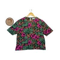 ราคา เสื้อวินเทจ มือสอง✌️ 100฿ อก40'' ยาว 21” ผ้าลินิน งานเสื้อจริงลายดอกชบาสวยมากๆ สีชัดดอกชัดสดสวยมากๆ วินเทจสุดๆ (27552146887)