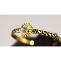 ราคา แหวนทองคำแท้ 90 เปอร์เซ็นต์ ตัวเรือนลงยาประดับเพชรแท้เบลเยียมคัตน้ำ98 น้ำหนัก 5 ตัง (528535379)