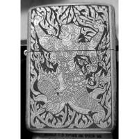 ราคา Zippo Replica Brass 1941 ของแท้ สีเงินด้าน ยิงเลเซอร์ ลายหนุมาน 4 กร 5 ด้าน (29455995245)