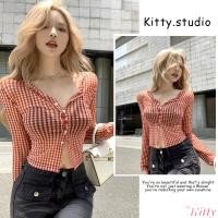 ราคา KITTYพร้อมส่งเสื้อคลุมแขนยาว สีแดงลายตาราง ทรงครอป สไตล์สาวแซ่บ เสื้อซีทรู แมทซ์ได้ทุกลุค ผู้หญิง เซ็กซี่ เสื้อแฟชั่น (40909524033)