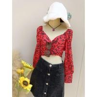 ราคา เสื้อครอปลายเสือดีเทลสายไขว้ผูกโบว์ด้านหลัง (24670411720)