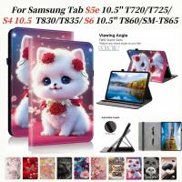 ราคา สําหรับ Samsung Galaxy Tab S6 5G S5e S4 10.5 LTE WiFi S5E ฝาครอบ SM-T830 T835 T725 T720 T860 T865 866N พร้อมช่องใส่การ์ดหนังคุณภาพสูงแมวน่ารักรูปแบบคริสตัลกรณี (52751285001)