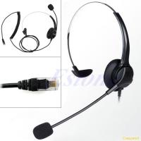 ราคา Bei 4-Pin RJ11 Monaural Wired Operator Call Center ชุดหูฟังโทรศัพท์หูฟัง BK (29964260449)