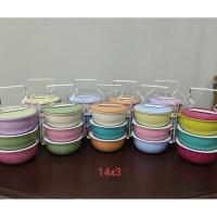 ราคา ปิ่นโตเคลือบโบราณ ทรงถ้วย 14 ซม. 3 ชั้น (3407398133)