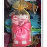 ราคา ผ้าเช็ดผมสาลูผูกริบบิ้น+ถุงผ้า (4615771858)