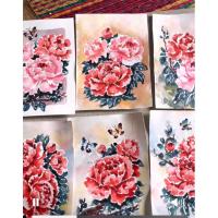 ราคา ภาพวาดดอกโบตั๋นสีแดง ดอกโบตั๋นสีชมพู ภาพวาดดอกไม้สีน้ำ ขนาด5x7นิ้ว กระดาษร้อยปอนด์ นำไปใส่กรอบตกแต่งสวยงาม (29678600422)