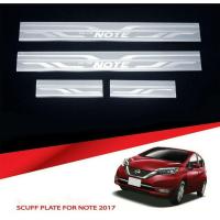 ราคา (4ชิ้น) ชายบันได นิสสัน โน้ต 2016 - 2023 ชายบันไดประตู Nissan Note Sedan กันรอยประตู สแตนเลส สคัพเพลท Scuff Plate (1877322494)