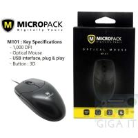 ราคา MicroPack M101 USB Cable Optical Mouse (Black) ประกัน 1 ปี (27409128001)