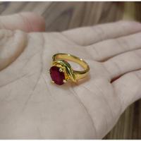 ราคา แหวนเงินแท้ 92.5% ชุบทอง หัวแหวนประดับพลอยโกเมนแท้ ของใหม่ของแท้ 100% เส้นผ่านศูนย์กลางแหวน 1.6 ซม. ไซส์ 50 (22251992883)