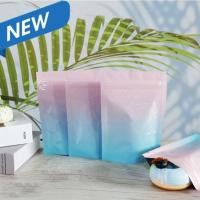 ราคา ถุงฟอยด์ ถุงเมทัลไลท์ทึบ ซองซิป ลายเรนโบว์ สีพาสเทล ชมพู-ฟ้า ขนาด 13×18 ซม. ตั้งได้ ( 100 ใบ / แพค ) - Acplusglobal (14967382206)