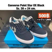 ราคา Converse Point Star OX Black แท้ มือหนึ่ง ป้ายห้อย รองเท้าผ้าใบหุ้มส้นสีดำ Sz.38 (24 cm.) (3435150132)