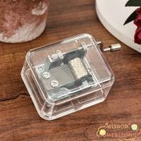 ราคา WISDOM กล่องดนตรีขนาดเล็ก, อะคริลิคโปร่งใสสุ่มเพลง Clockwork Music Box, ความแปลกใหม่ Square Clockwork Spring Dancer Music Box ของขวัญ (52953840194)