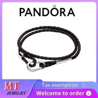 ราคา สร้อยข้อมือหนังคู่ถักสีน้ําตาล .material S925 เงินสเตอร์ลิง สไตล์เหมือน Pandora โมเมนต์ (54554512200)