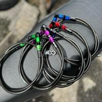 ราคา สายเบรคหน้า ยาว36นิ้ว หัวงอ90/45 มีสีแดง/สีน้ำเงิน/สีม่วง/สีเขียว/สีดำ ใส่วาล์วปลดได้ ราคาต่อ1เส้น (27063350184)