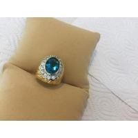 ราคา Clearance Sale แหวนพลอยล้อมเพชรผู้ชายทองหุ้ม (1019907095)