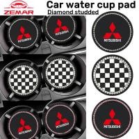 ราคา Mitsubishi สากลสากลสากล ที่รองแก้วในรถยนต์ แผ่นรองแก้วน้ำในรถ แผ่นยางกันลื่นประดับเพชร Lancer EX Triton Xforce Xpander Cross Attrage Mirage Outlander Pajero Sport ASX (43675805767)