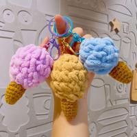 ราคา พวงกุญแจ Crochet รูปไอศครีม ทำจากขนสัตว์ พร้อมใช้งานเป็นของตกแต่งกระเป๋า (44804759158)