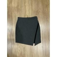 ราคา กระโปรงทำงานทรงกระสอบสีเทาเข้ม ผ่าหน้า (19813334177)