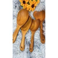 ราคา ทัพพีหน้ารี ทัพพีกระจกและรูปหัวใจผลิตจากไม้สักของแท้ (40653614933)