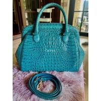 ราคา กระเป๋าหนังแท้ลายหนังจระเข้ แบรนด์แท้จากอิตาลี สีเขียวอมฟ้า (43473635931)