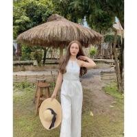 ราคา สอบถามก่อนโอน ☘️จั้มสูทขายาว ผ้าzara สายรูดได้ (13613489088)