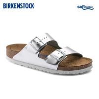 ราคา BIRKENSTOCK Arizona Soft Footbed Metallic silver Silver รองเท้าแตะ ของแท้ 100 % (44853162308)