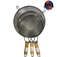 ราคา กระชอนกรองสแตนเลส ตะแกรง มี 3 ขนาด กระชอนกรองด้ามไม้ (20112379459)