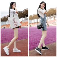 ราคา ผ้าใบsportหนังนิ่มฉลุดอกไม้ (993043958)