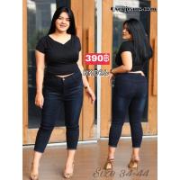 ราคา KK026 กางเกงยีนส์ขายาวไซส์ใหญ่ ซิบ ฟอกสีดำฟอก ขา 8 ส่วน (3918172766)
