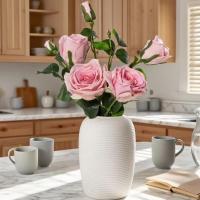 ราคา ดอกไม้ปลอม กุหลาบปลอม ดอกกุหลาบสามหัวสีชมพูให้ความรู้สึกให้ความชุ่มชื้นงานฝีมือใหม่ดอกไม้บนโต๊ะอาหารสไตล์เรียบง่ายสไตล์ครีมดอกไม้ประดิษฐ์ (42528030792)