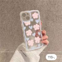 ราคา เคสใส เคสใสลายดอกไม้ เคสลายดอกไม้ ดอกไม้ชมพูฟ้าขอบหยัก (21554996646)