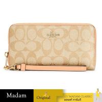 ราคา กระเป๋าสตางค์คล้องมือ COACH C4452 LONG ZIP AROUND WALLET IN SIGNATURE CANVAS (IMTYF) (28768263873)