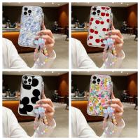 ราคา ลายดอกไม้ ซิลิโคนใส พร้อมสายโซ่คล้อง สําหรับ For iPhone 14 เคสไอโฟน 11 13 12 15 Pro Max X Xr Xs Max 6 7 8 Plus SE 2020 (25181533024)