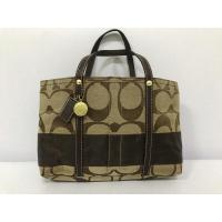 ราคา กระเป๋ามือสอง ของแท้ Coach Signature Striped Handbag ทรงตะกร้า สีน้ำตาล ลาย C ใหญ่ ขนาด 10 นิ้ว พร้อมส่ง (15744367616)