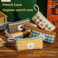 ราคา มอสโค้ก​ กระเป๋าปากกาลายสก๊อตวินเทจ,ผ้าตารางแบบย้อนยุคตารางกระเป๋าเครื่องเขียน,สไตล์การ์ตูนสัตว์น่ารักมือถือกระเป๋าดินสอโรงเรียน (53004811688)